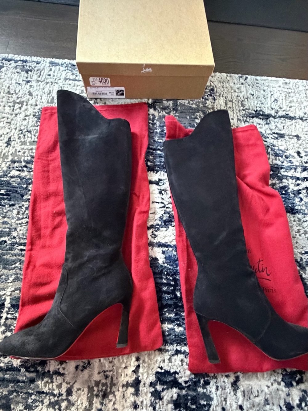 Christian Louboutin Elenor Botta 85 Boots black suede 39.6